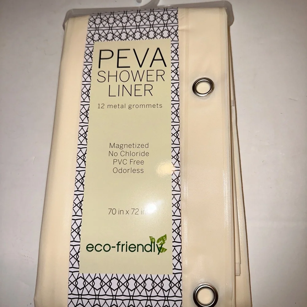 Peva Shower Curtain Liner With Magnets Hold Liner 70 X 72 In.